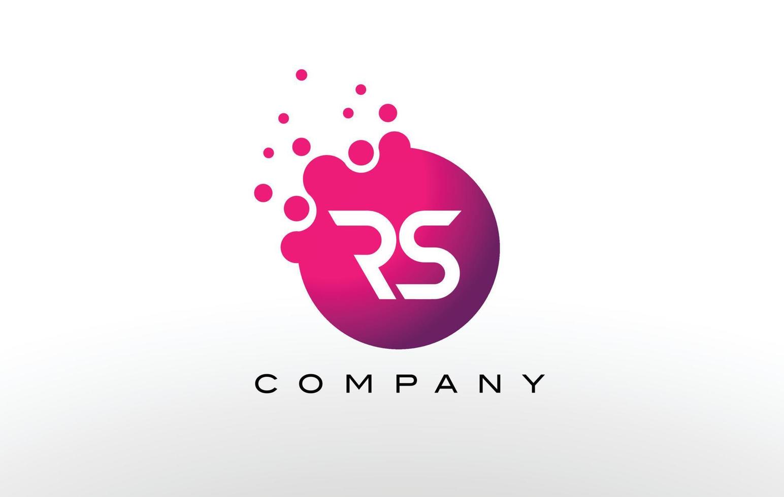 Diseño de logotipo de puntos de letra rs con burbujas de moda creativas. vector