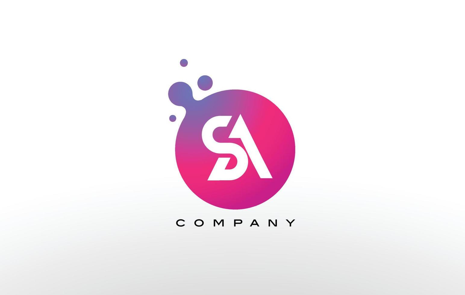 SA Letter Dots Logo Design with Creative Trendy Bubbles. vector