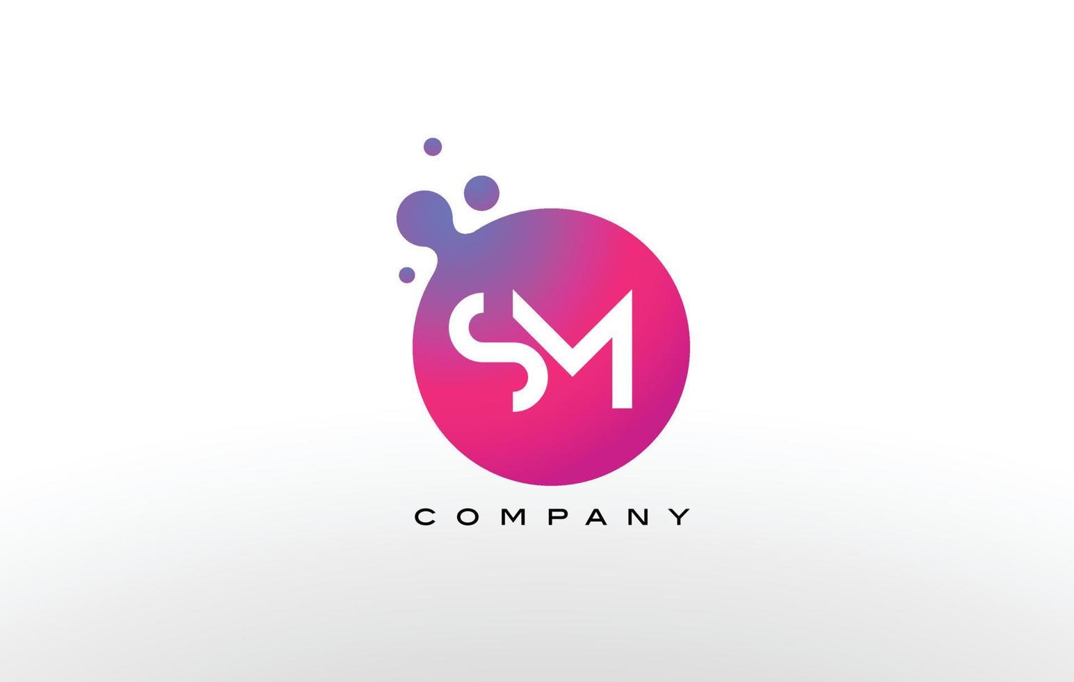 SM Letter Dots Logo Design with Creative Trendy Bubbles. vector