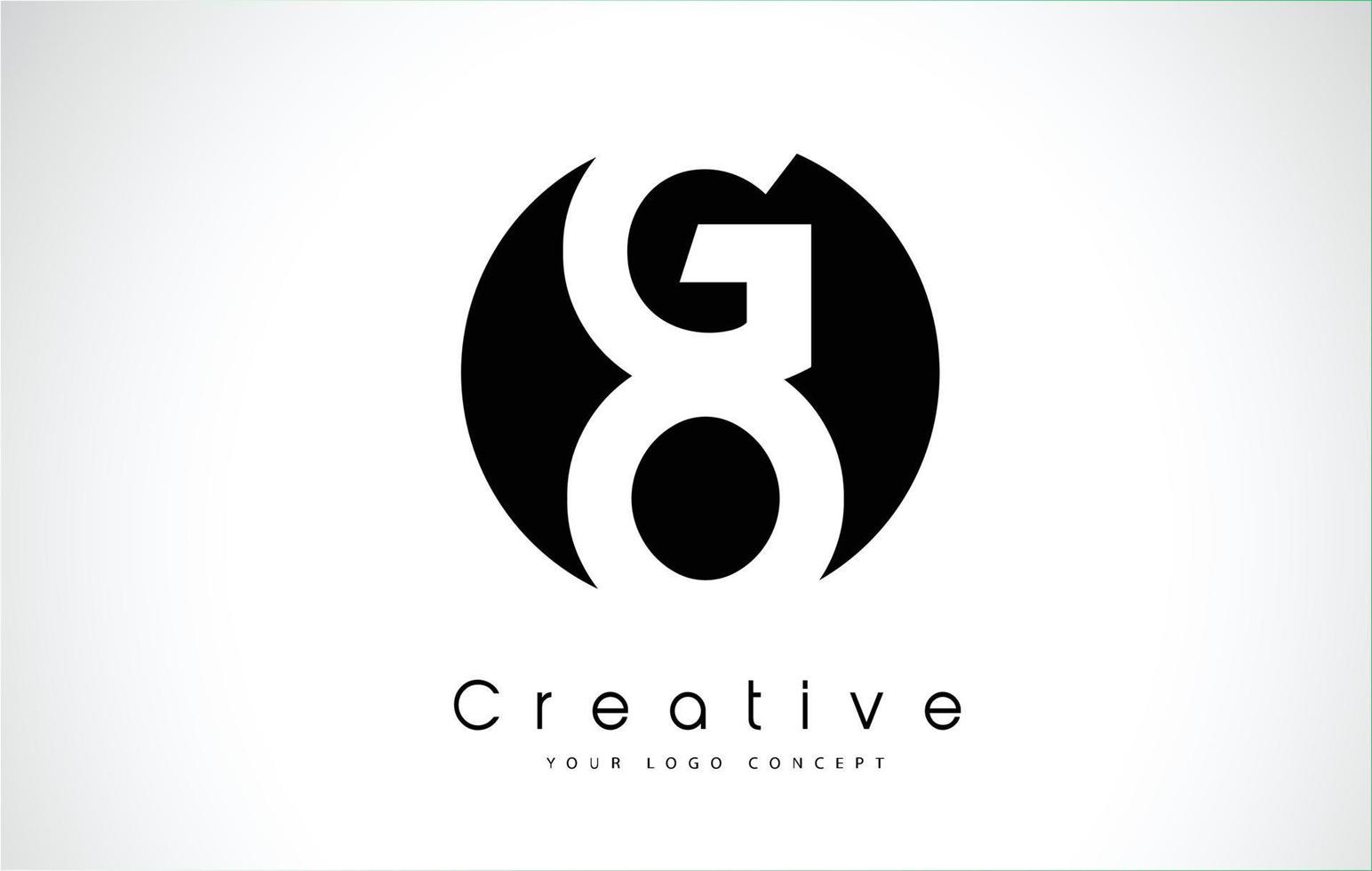 GO Letter Logo Design inside a Black Circle vector