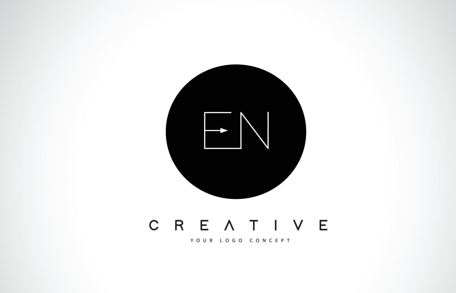 EN E N Logo Design with Black and White Creative Text Letter Vector. vector