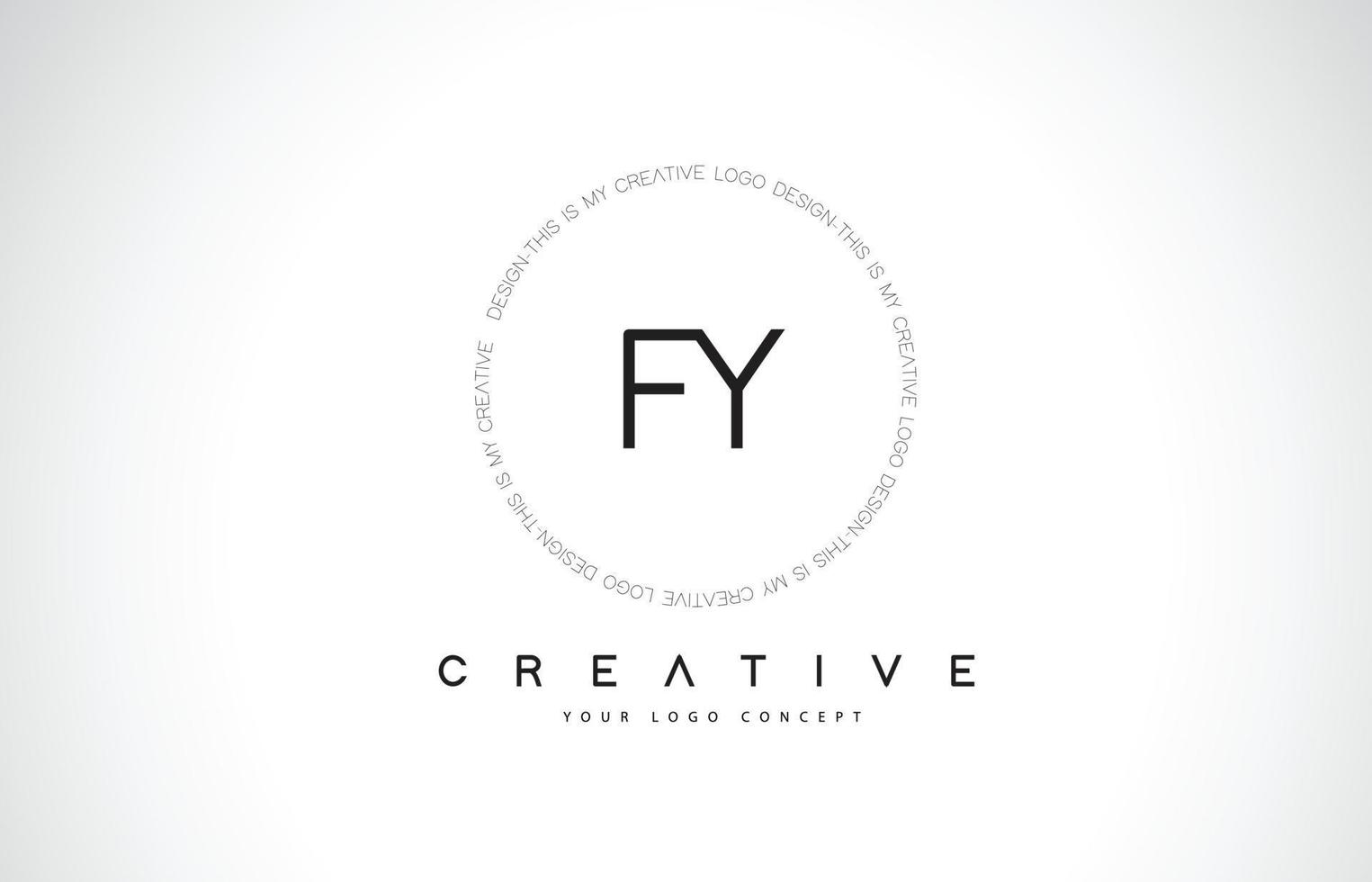FY F Y Logo Design with Black and White Creative Text Letter Vector. vector
