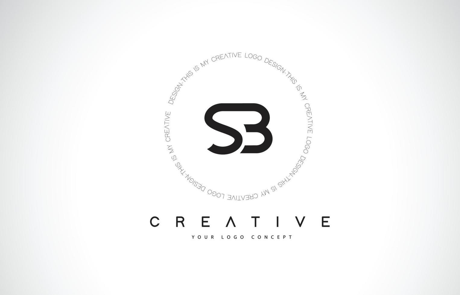 SB S B Logo Design with Black and White Creative Text Letter Vector. vector