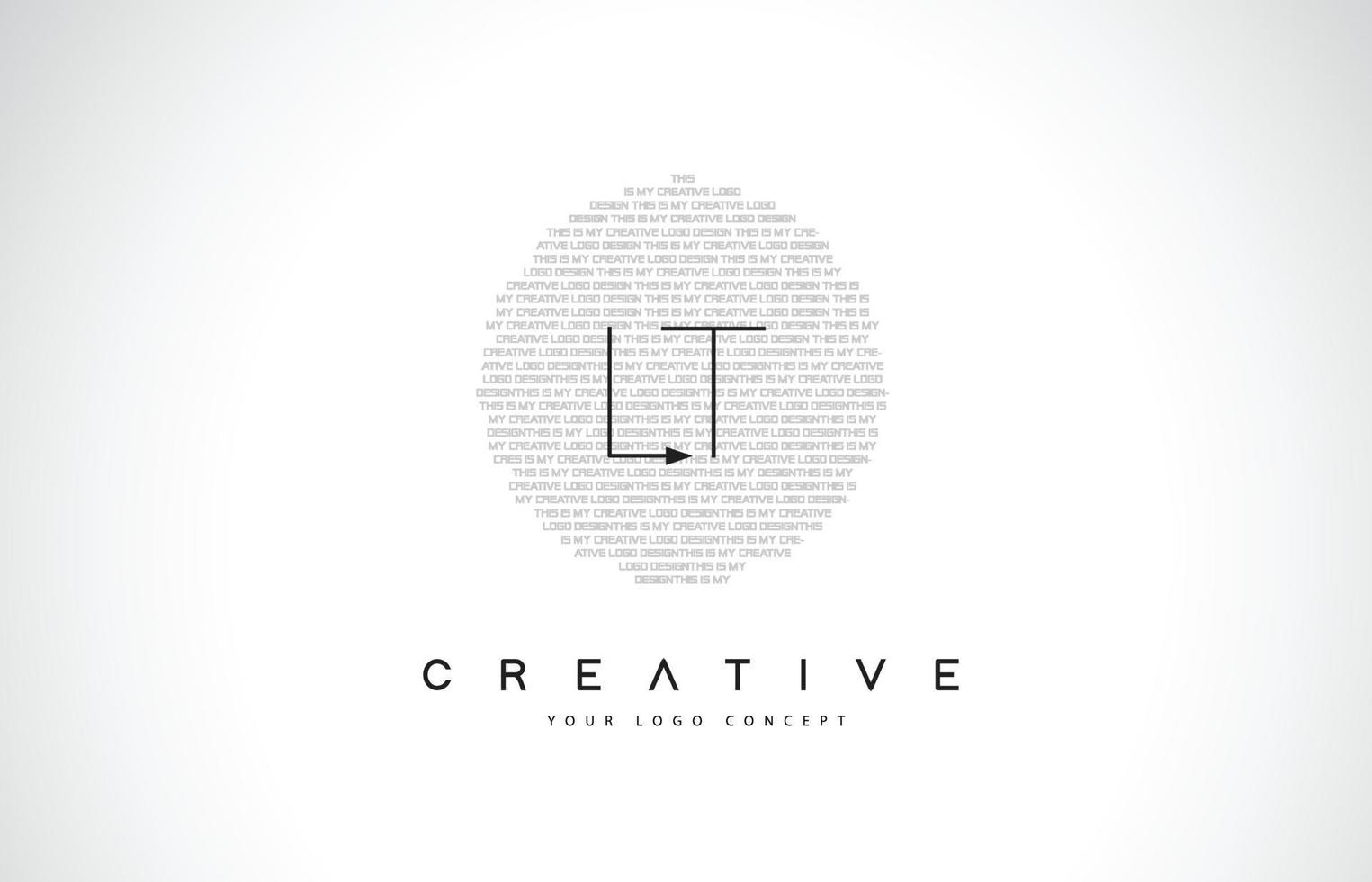 LT L T Logo Design with Black and White Creative Text Letter Vector. vector