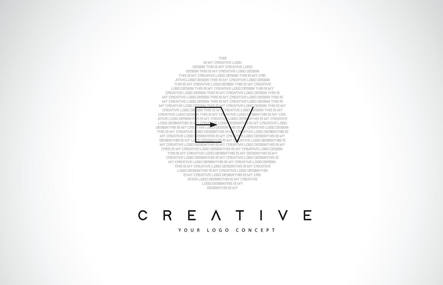 EV E V Logo Design with Black and White Creative Text Letter Vector. vector