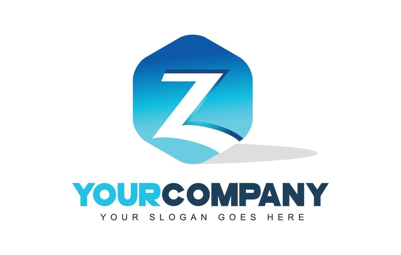 logotipo de la letra z. diseño moderno de forma hexagonal vector