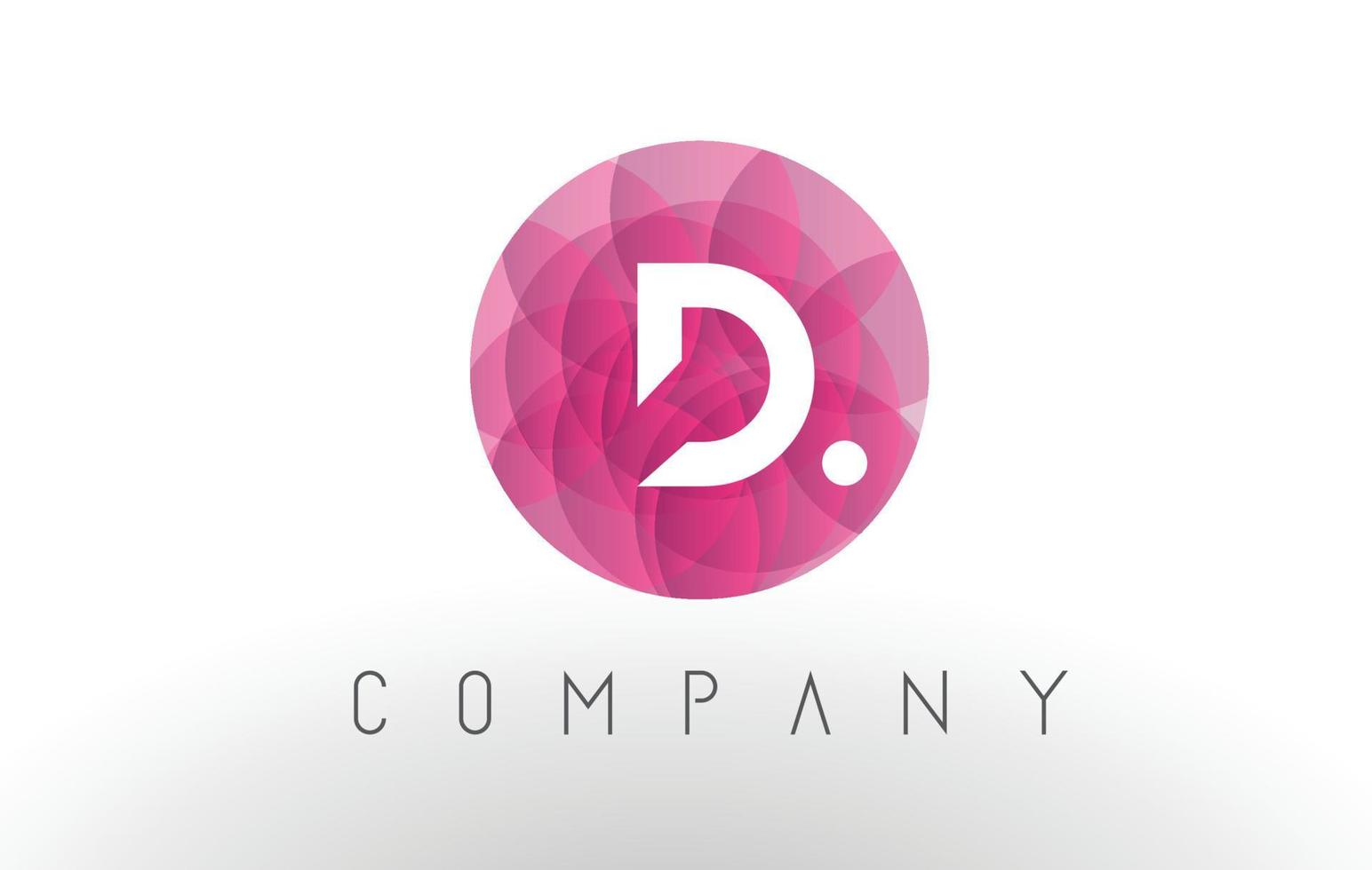 D Letter Logo Design with Circular Purple Pattern. vector