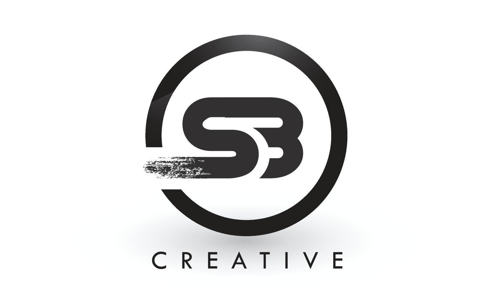 SB Brush Letter Logo Design. Creative Brushed Letters Icon Logo. vector