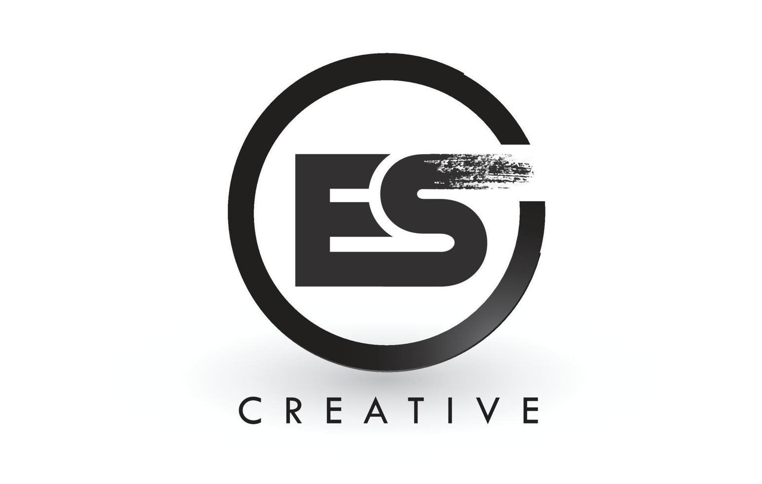 ES Brush Letter Logo Design. Creative Brushed Letters Icon Logo. vector