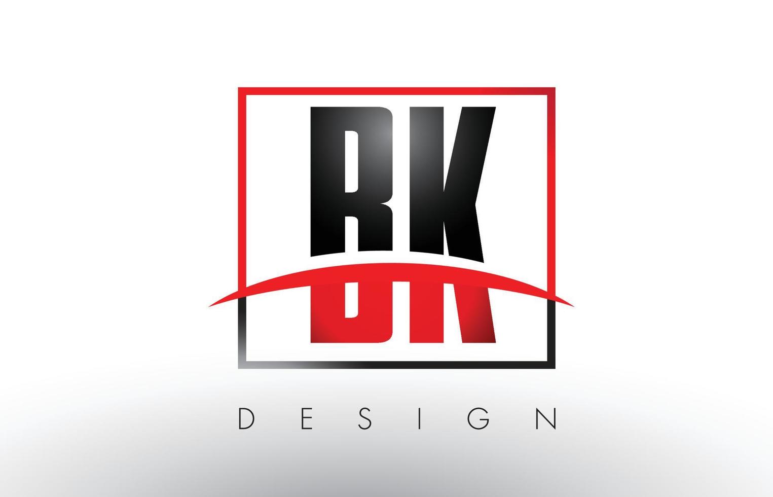BK B K Logo Letters with Red and Black Colors and Swoosh. vector