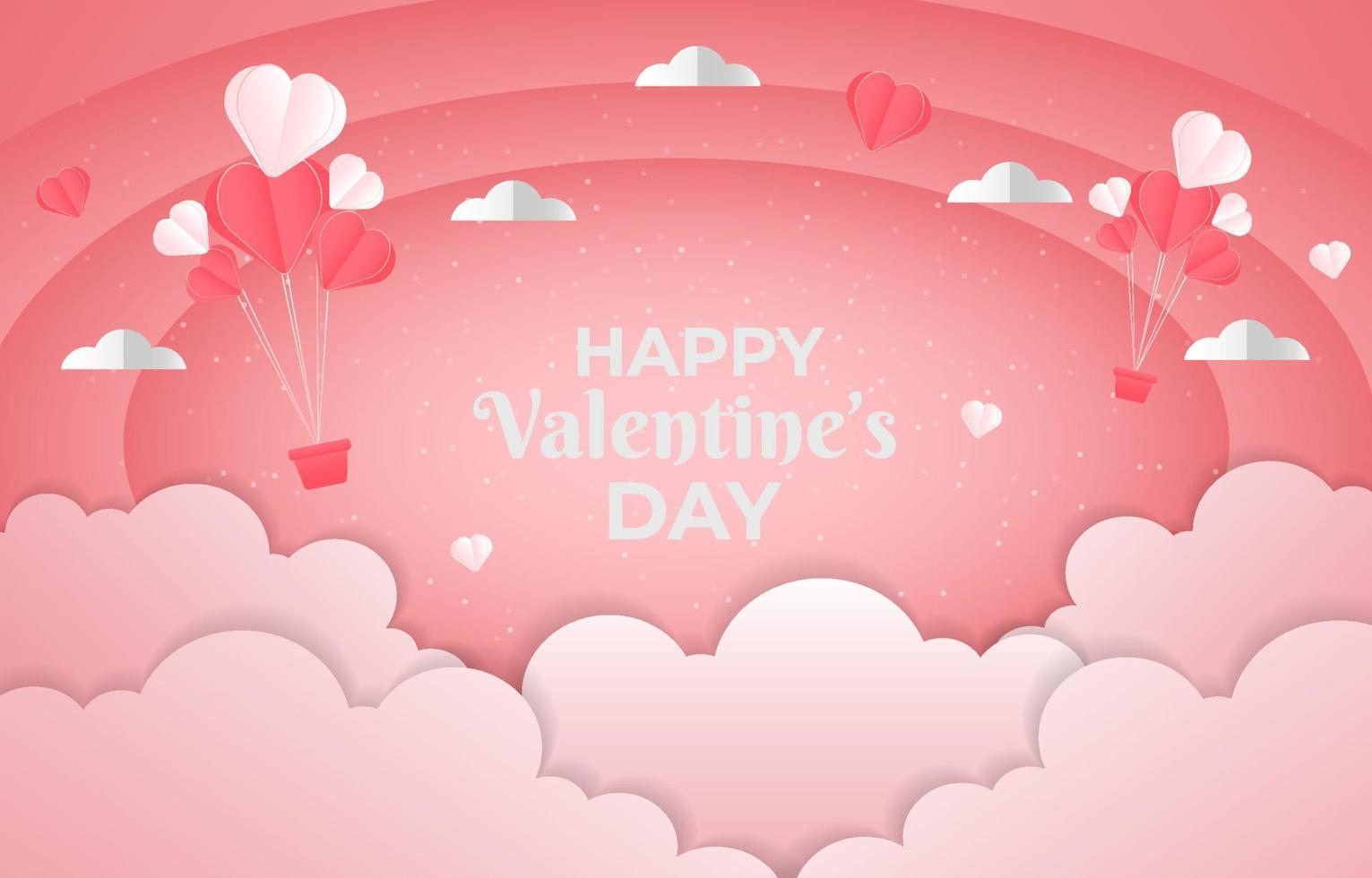 Valentine's Day Paper Cut Background vector