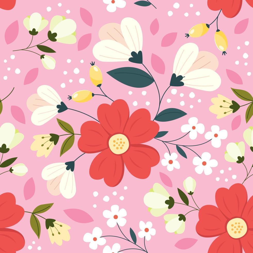 primavera floral de patrones sin fisuras vector