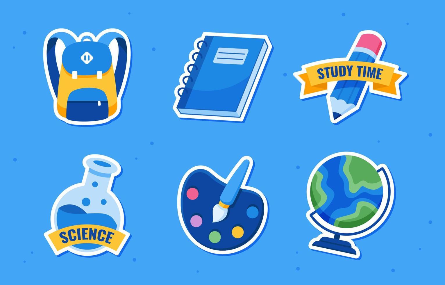 School Sticker Set Collection vector