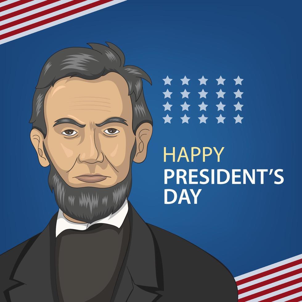 Happy Presidents Day. Abraham Lincoln. Hand drawn vector illustration