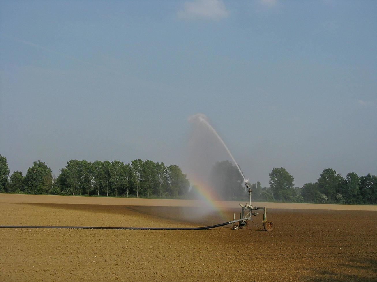 Jet of water to irrigate the fields photo