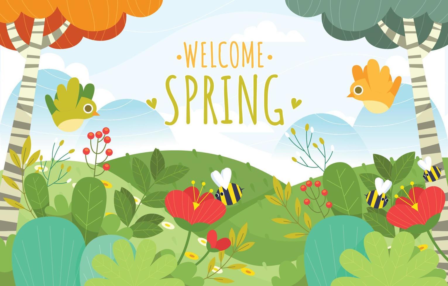 Welcoming Spring Season vector