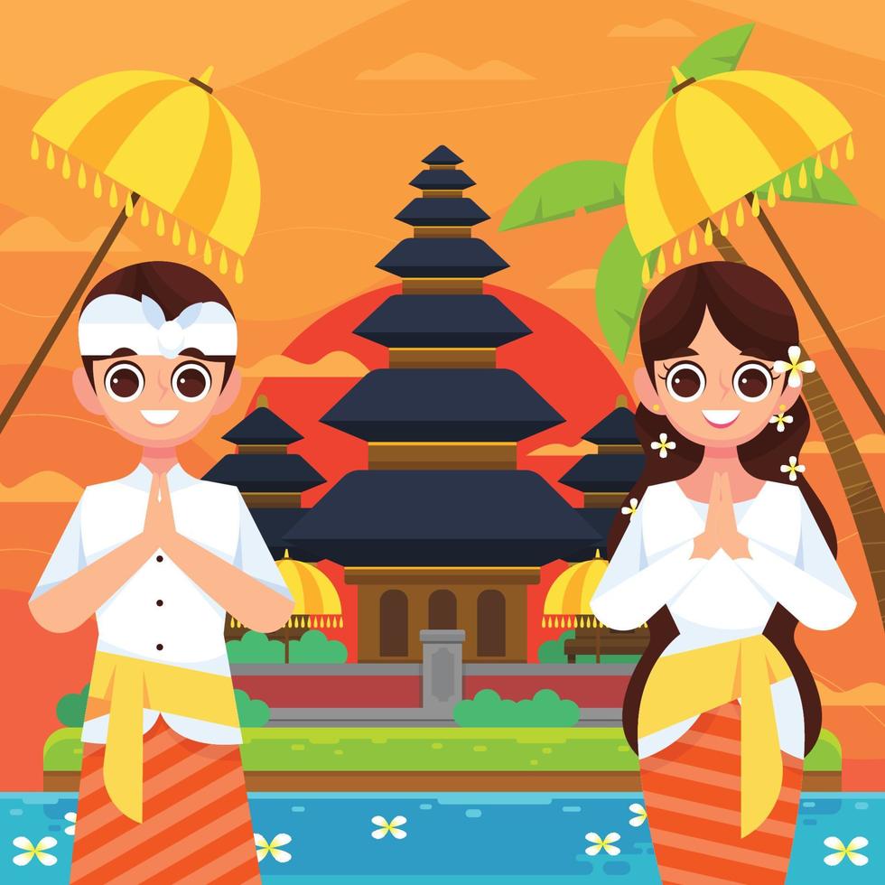 feliz dia de nyepi vector