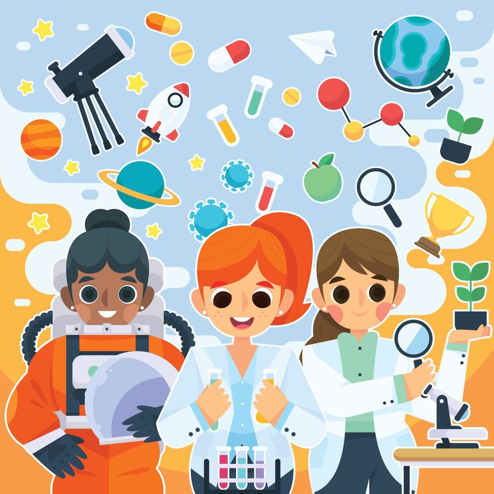 International Day of Women and Girls in Science vector