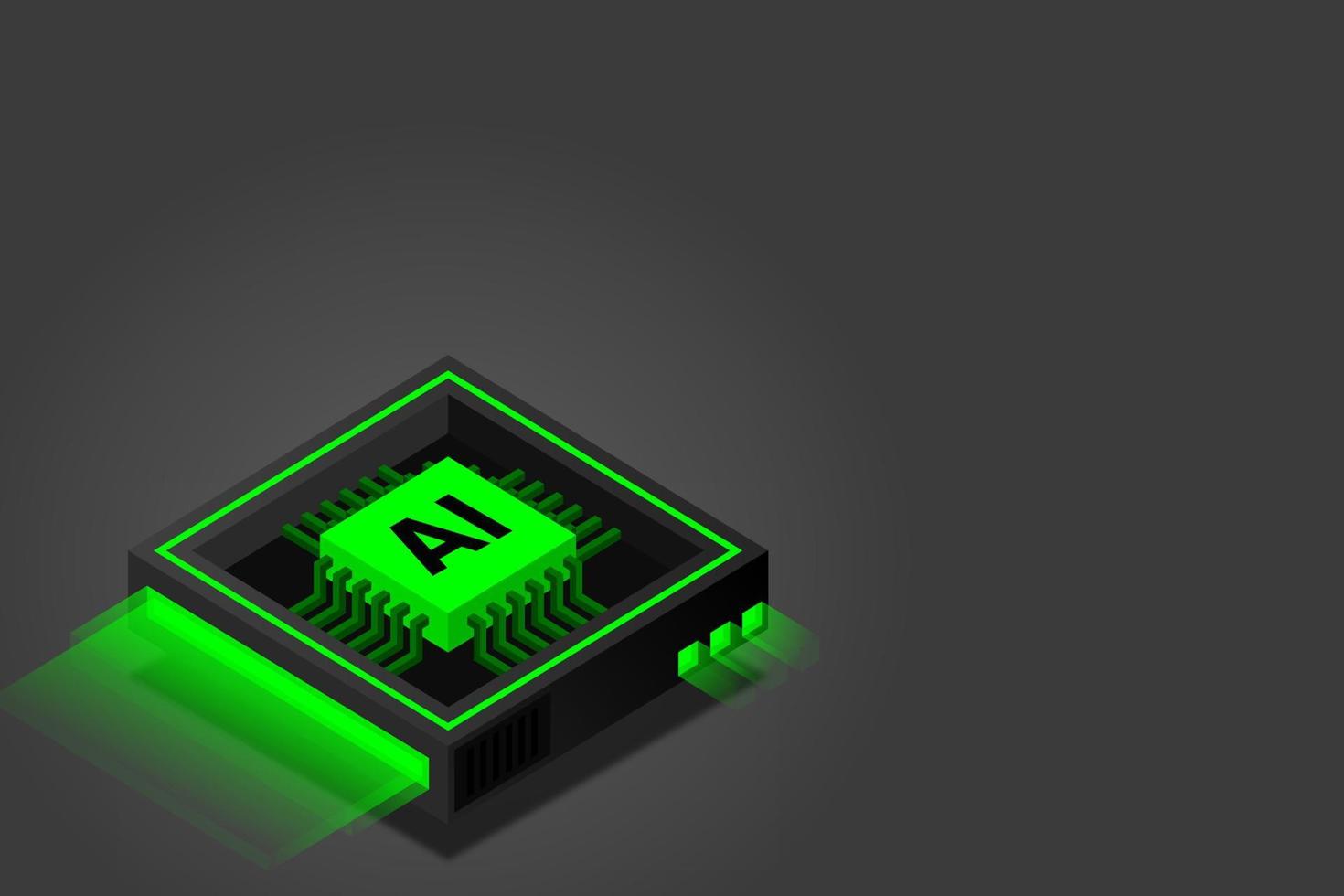 inteligencia artificial, banner web ai, concepto de computación en la nube isométrica, minería de datos, isométrico, red neuronal, programación de máquinas vector