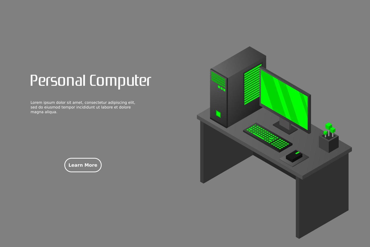 computadora personal isométrica vector