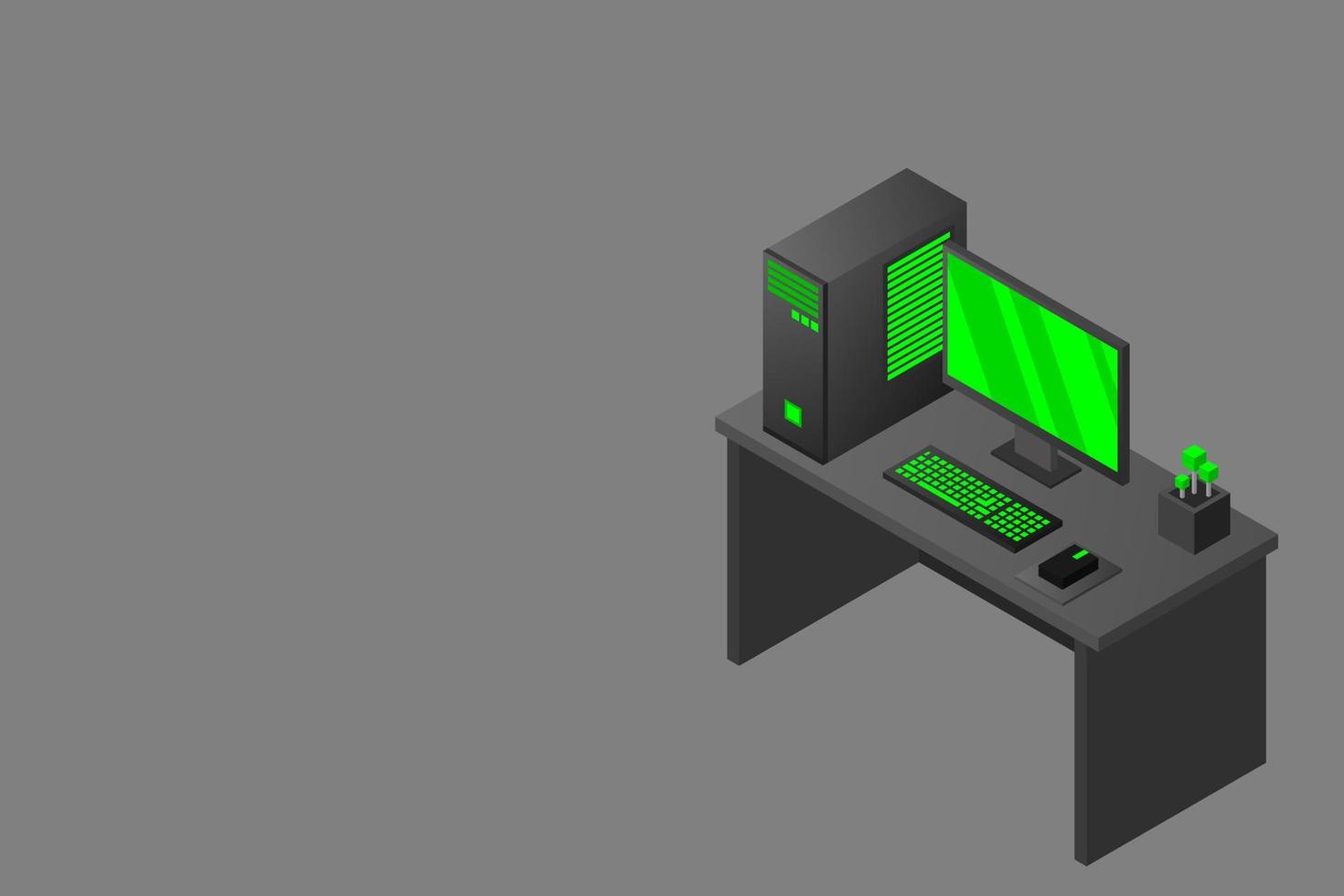 Isometric personal computer vector