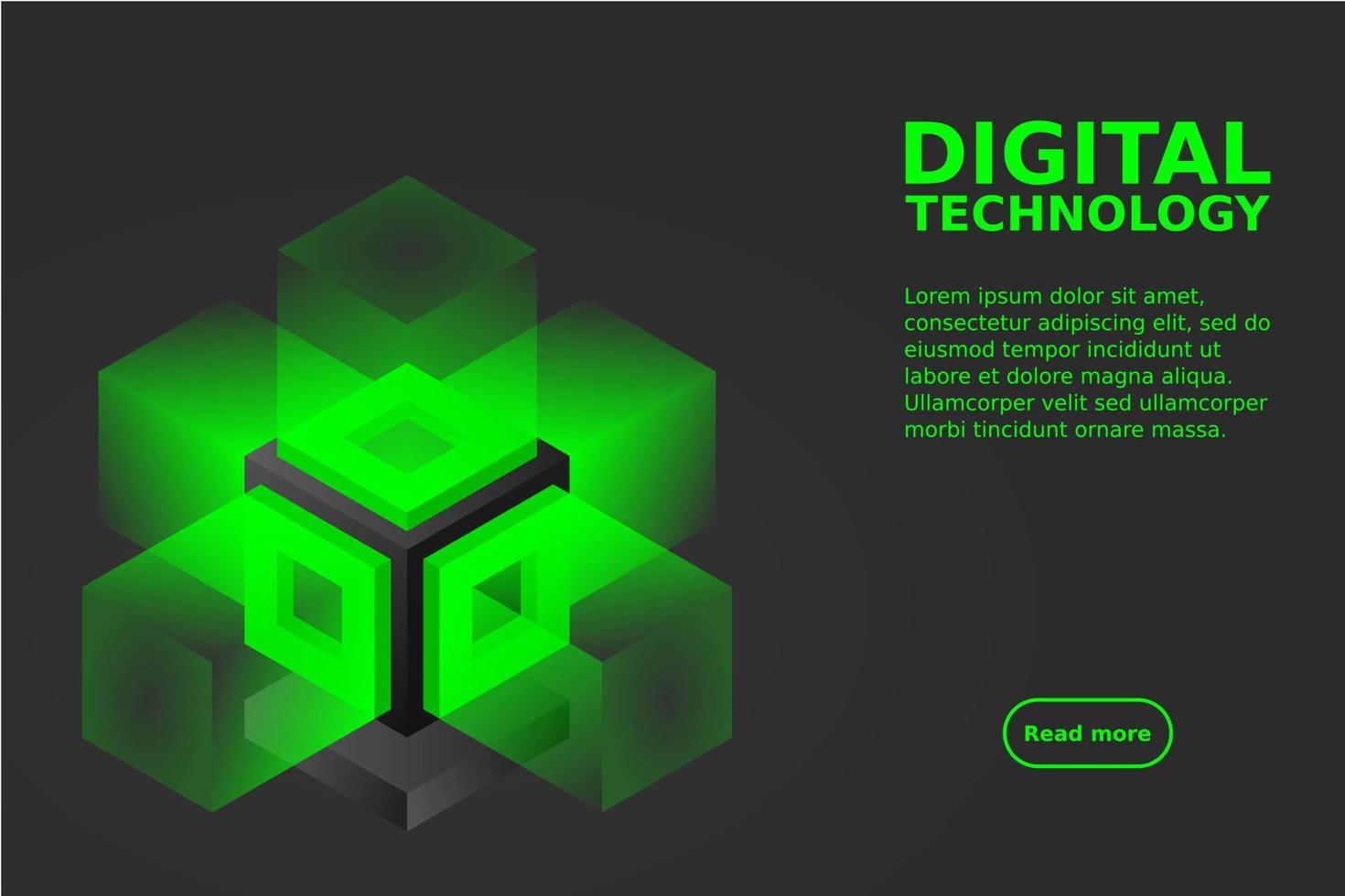 Server. Digital space. Data storage. Data center. Big Date. Conceptual illustration, data flow vector