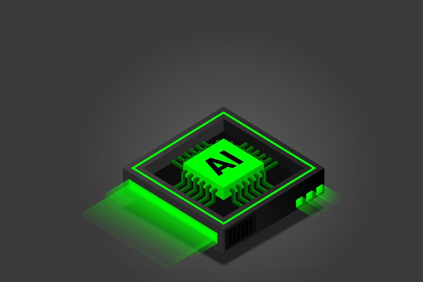 Artificial intelligence, AI web banner, isometric cloud computing concept, data mining, isometric, neural network, machine programming vector