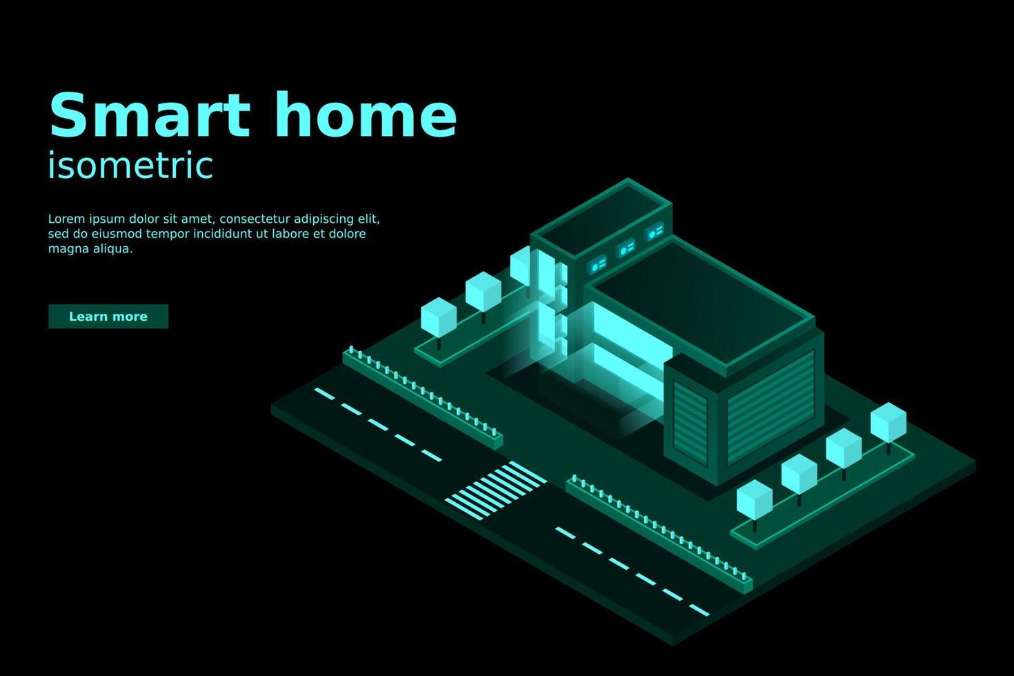 Smart city or intelligent building isometric vector concept. Modern smart city urban planning and development infrastructure buildings