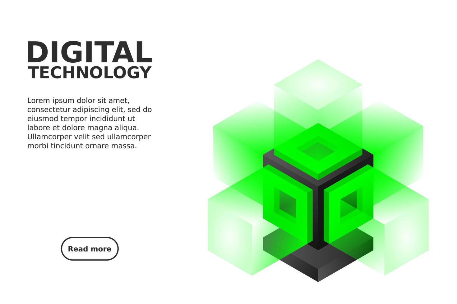 Server. Digital space. Data storage. Data center. Big Date. Conceptual illustration, data flow vector