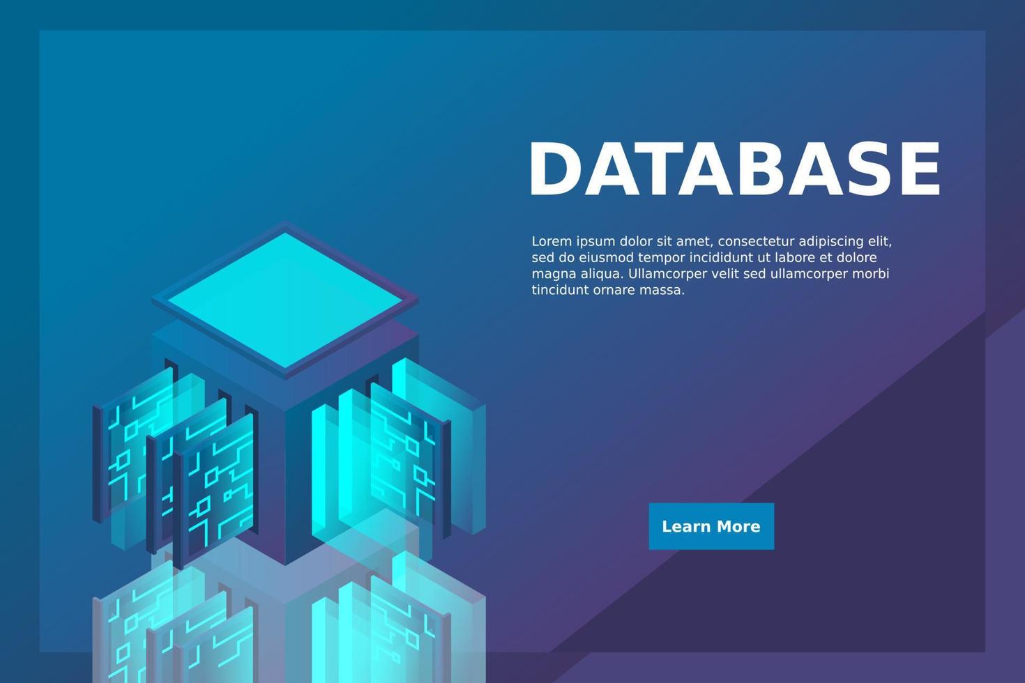 Data center isometric icon, database and cloud data storage concept, PCB slot, server room vector