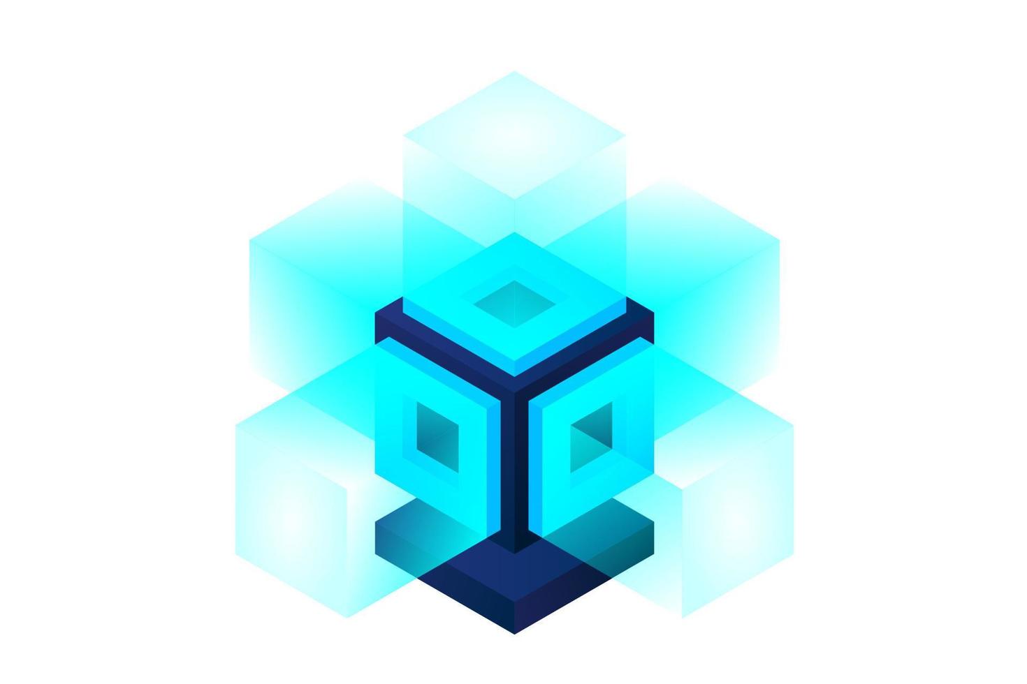 Server. Digital space. Data storage. Data center. Big Date. Conceptual illustration, data flow vector