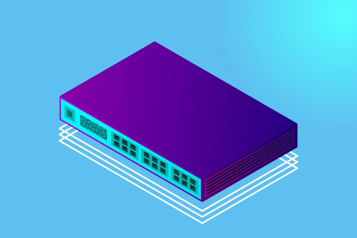 Isometric Switch with Up link Port vector