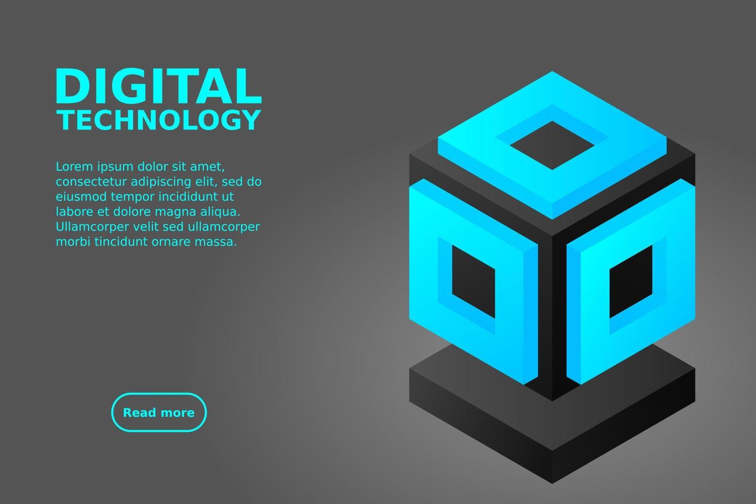 Server. Digital space. Data storage. Data center. Big Date. Conceptual illustration, data flow vector