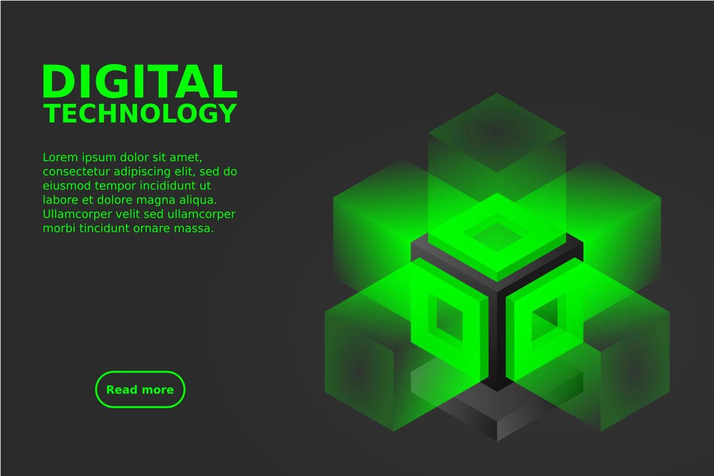 Server. Digital space. Data storage. Data center. Big Date. Conceptual illustration, data flow vector