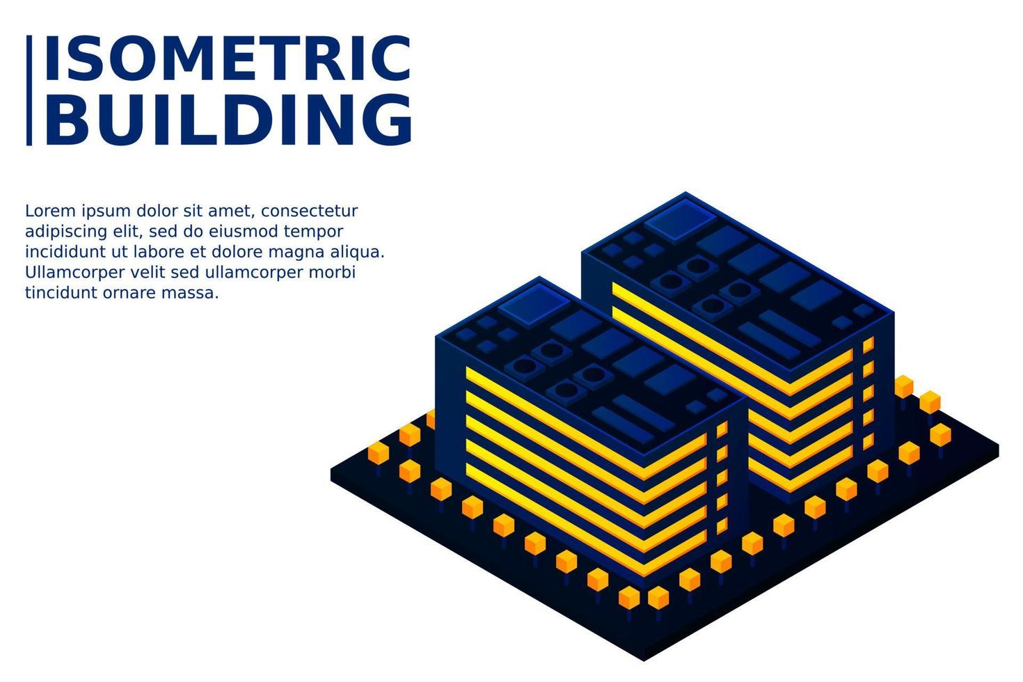 ciudad inteligente o concepto de vector isométrico de edificio inteligente. Edificios de infraestructura de desarrollo y planificación urbana de ciudad inteligente moderna