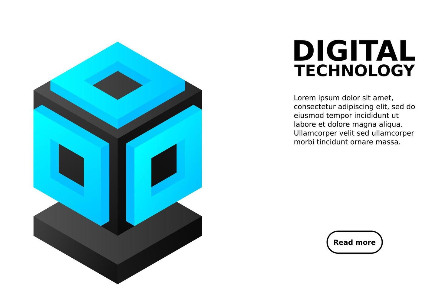 Server. Digital space. Data storage. Data center. Big Date. Conceptual illustration, data flow vector