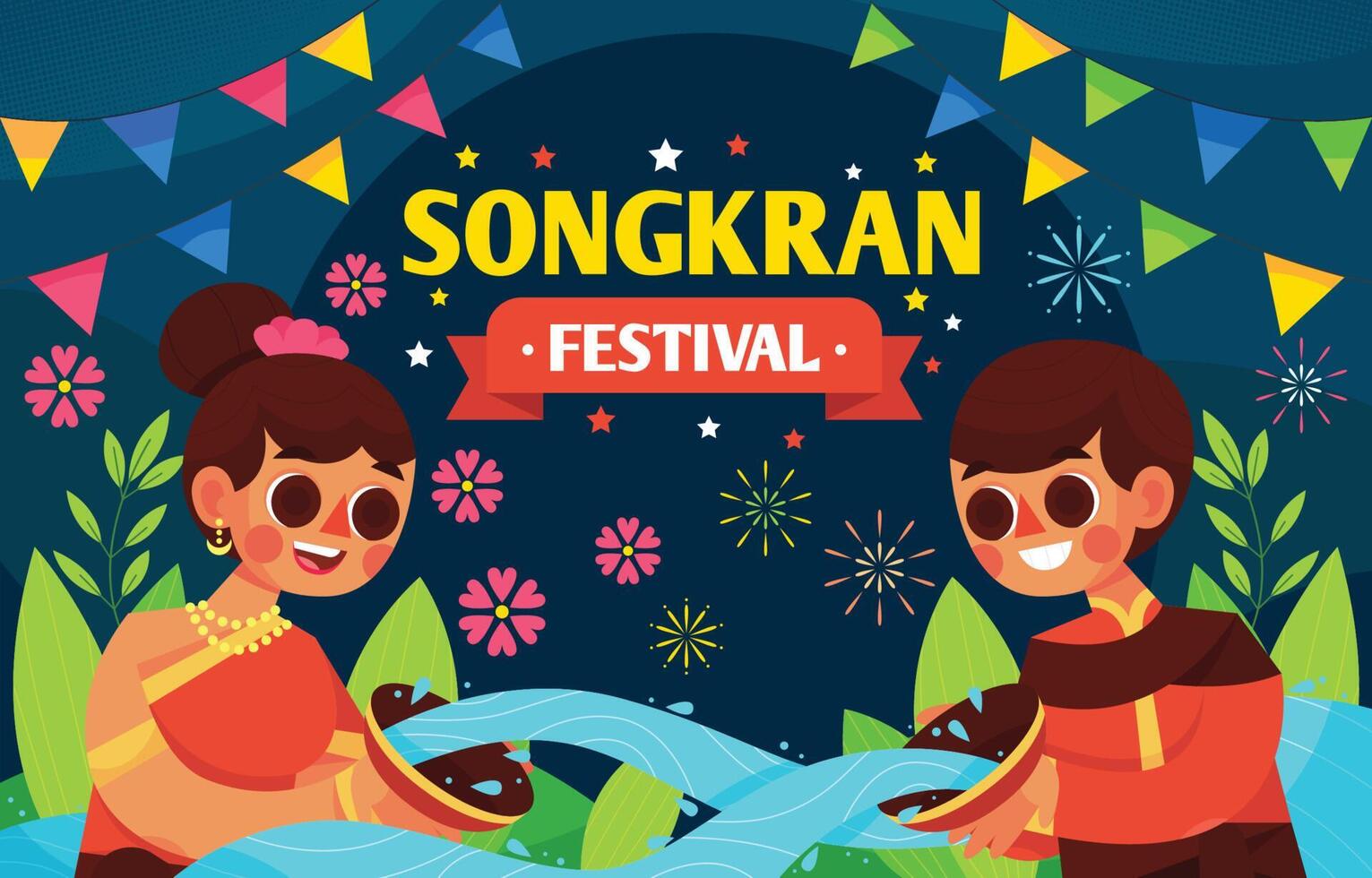 Songkran The Water Festival vector