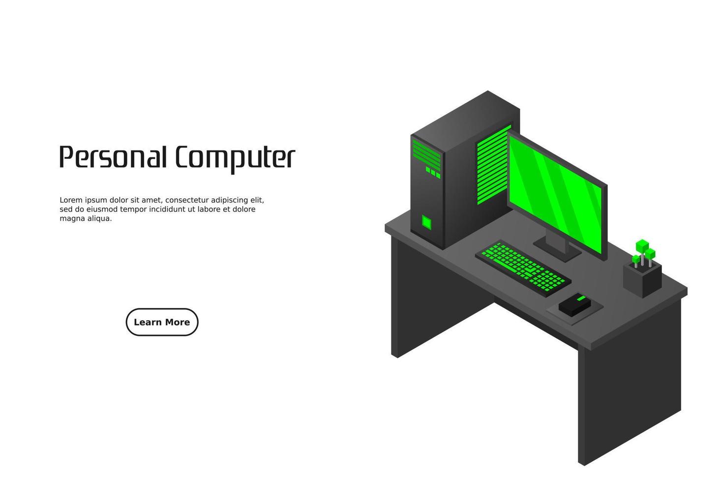 Isometric personal computer vector