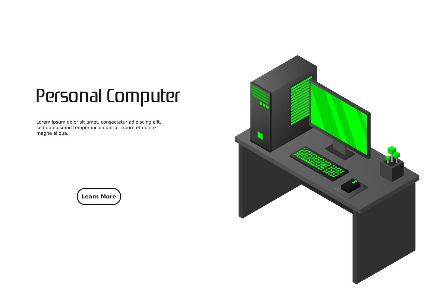 computadora personal isométrica vector