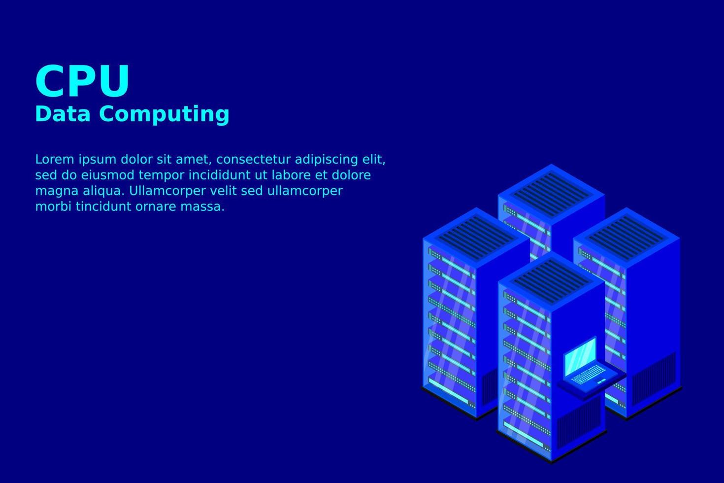 mainframe, servidor alimentado, concepto de alta tecnología, centro de datos, almacenamiento de datos en la nube vector