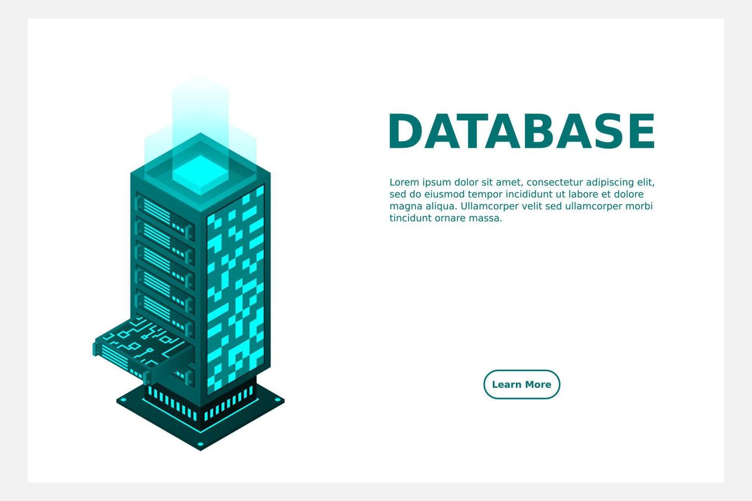 Datacenter isometric vector illustration. Abstract 3d hosting server or data center room background