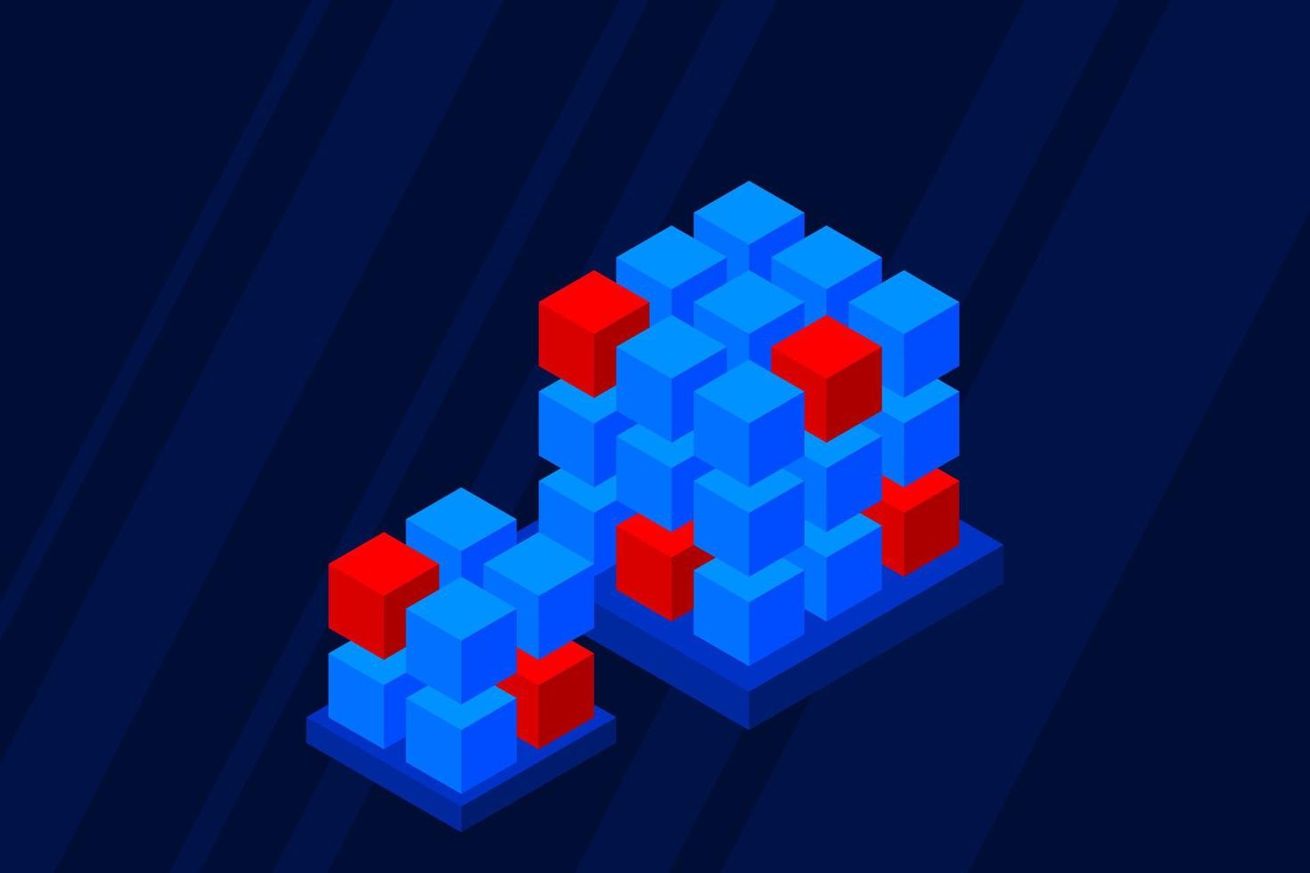 Isometric Digital Technology Web Banner. BIG DATA Machine Learning ...