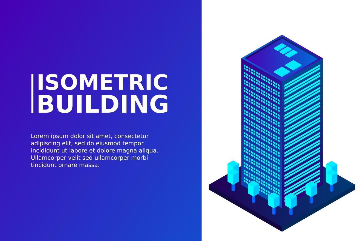 ciudad inteligente o concepto de vector isométrico de edificio inteligente. Edificios de infraestructura de desarrollo y planificación urbana de ciudad inteligente moderna