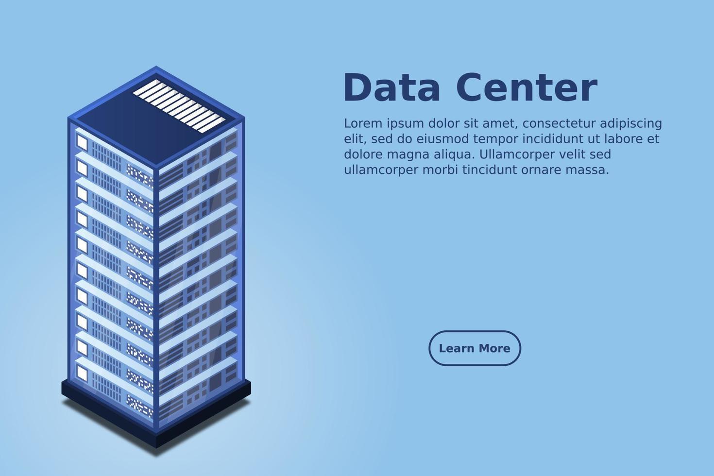 mainframe, servidor alimentado, concepto de alta tecnología, centro de datos, almacenamiento de datos en la nube vector