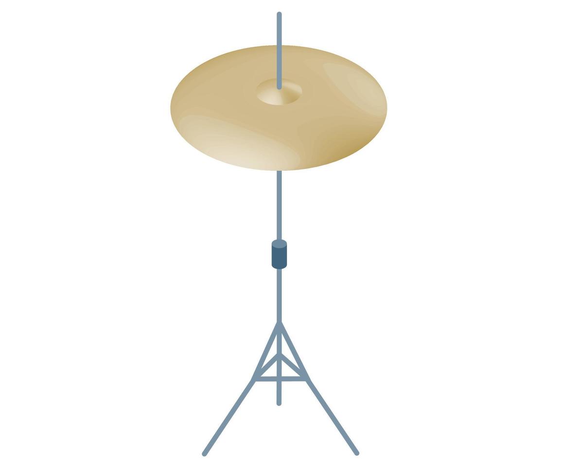 Musical instrument hi hat isometric, 3D rendering. vector