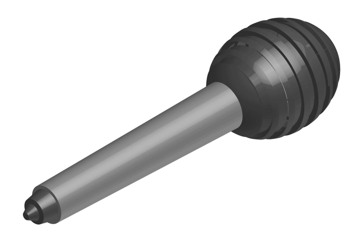 Isometric vector microphone with thin wire illustration. Isometric 3D rendering speech microphone for speaking and singing.