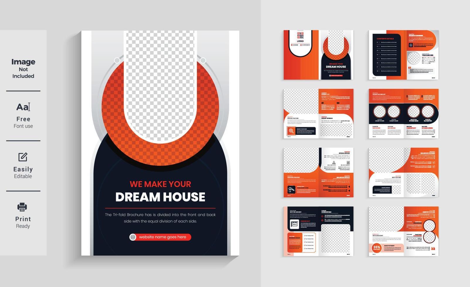 Pages Real estate business brochure design template layout. colorful modern and elegant abstract annual report or business profile design theme for multipurpose use. vector