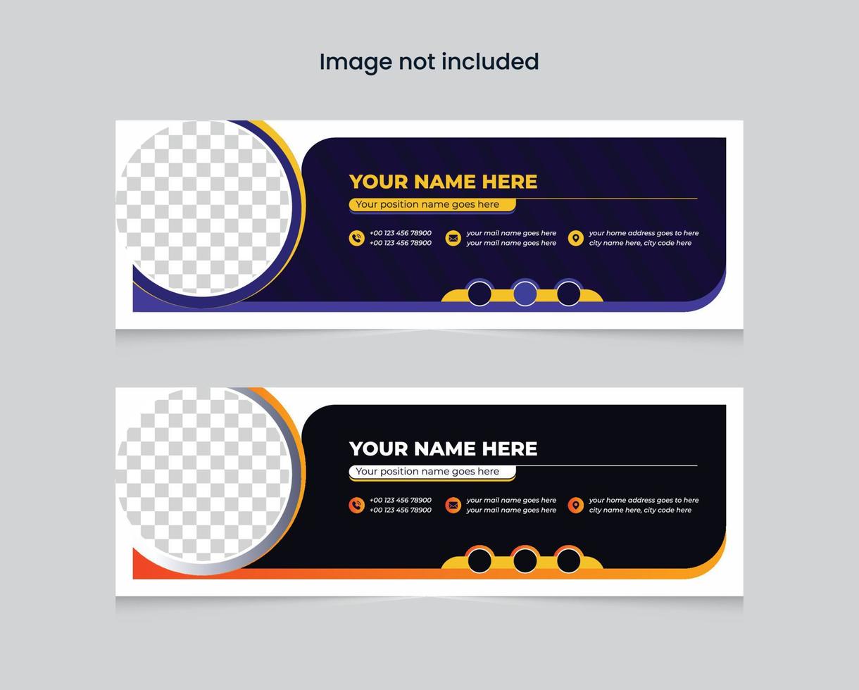 colorful modern email signature design template, mail footer banner template vector
