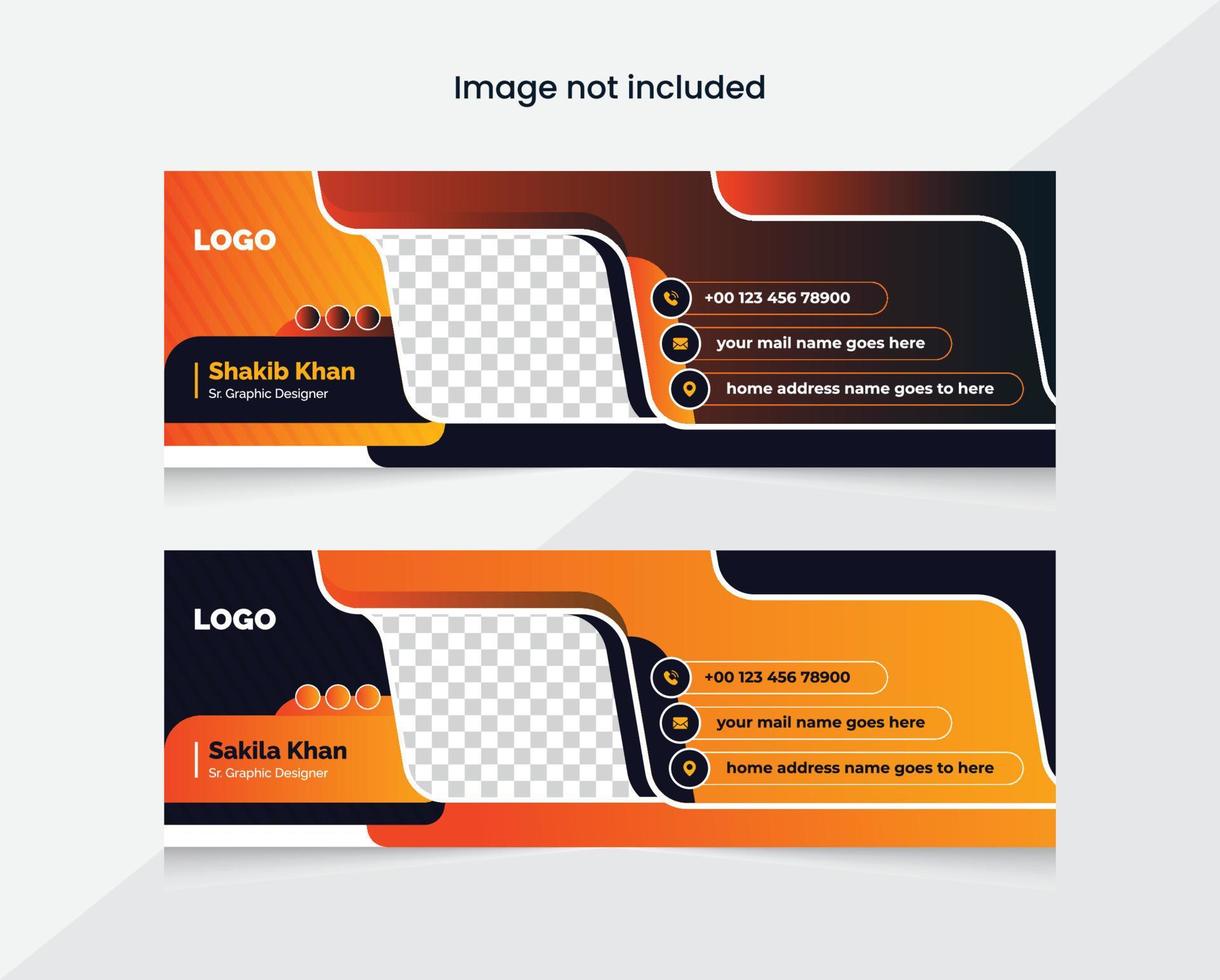 colorful modern email signature banner design template, mail footer banner template vector