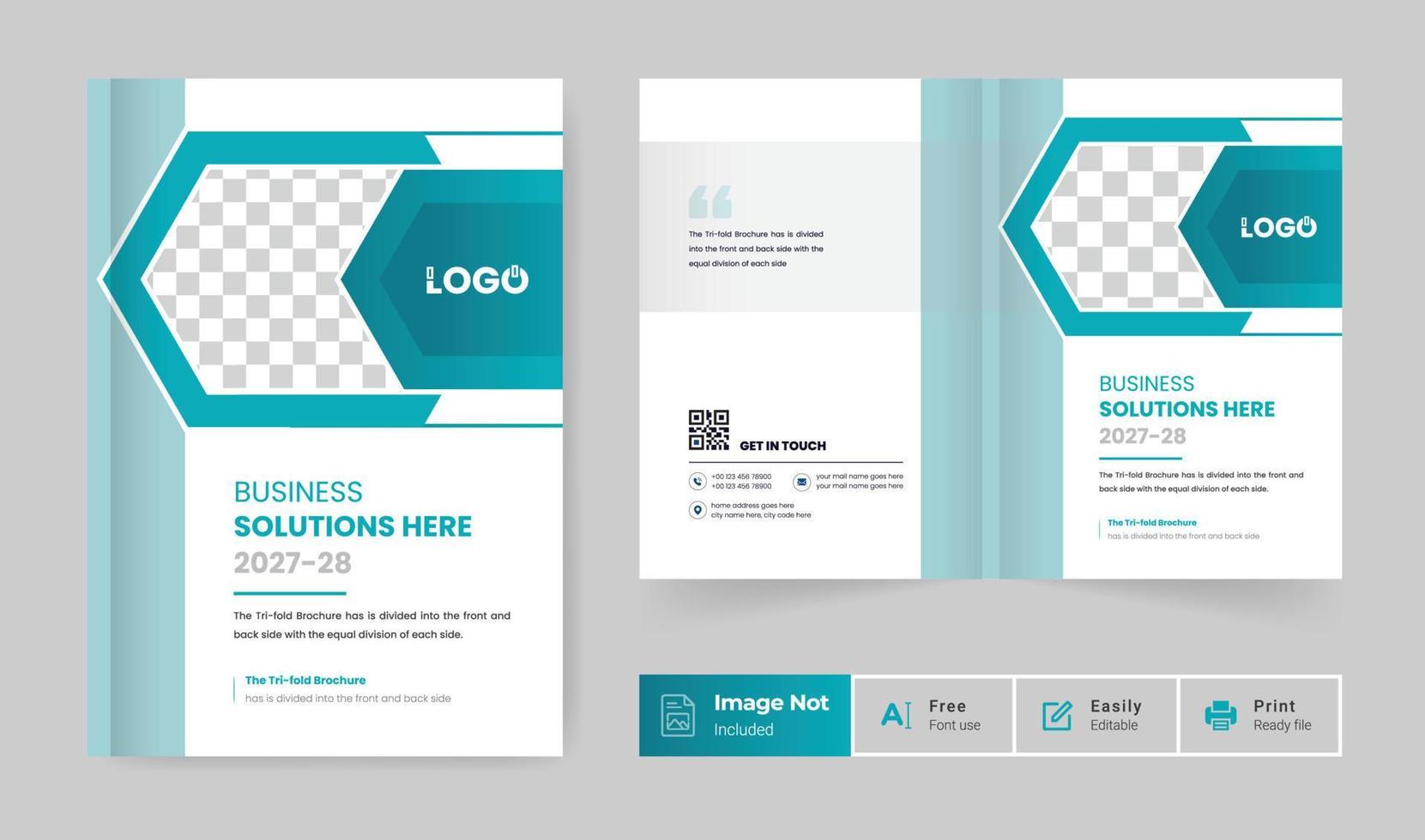 pages company business profile brochure cover page theme layout. modern and colorful bifold for multipurpose use vector